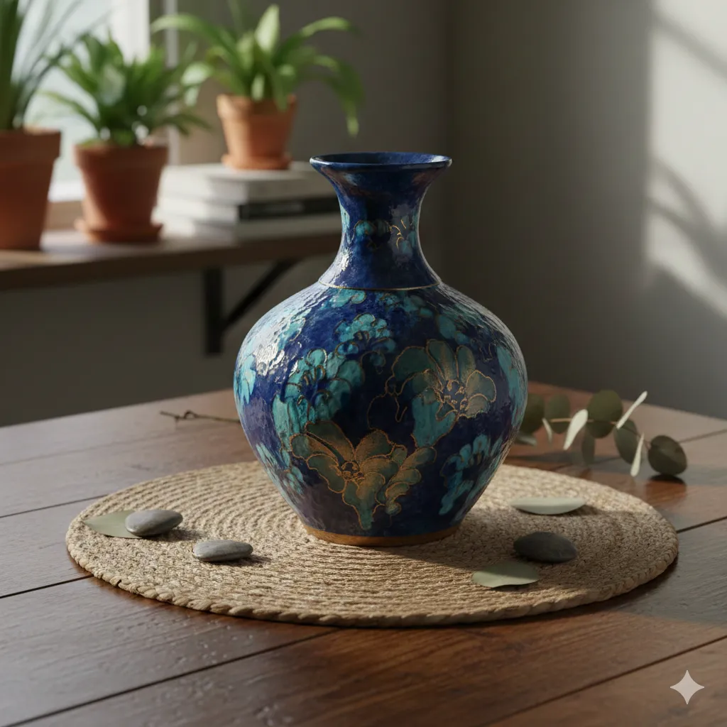 Dekorativ vase på bord